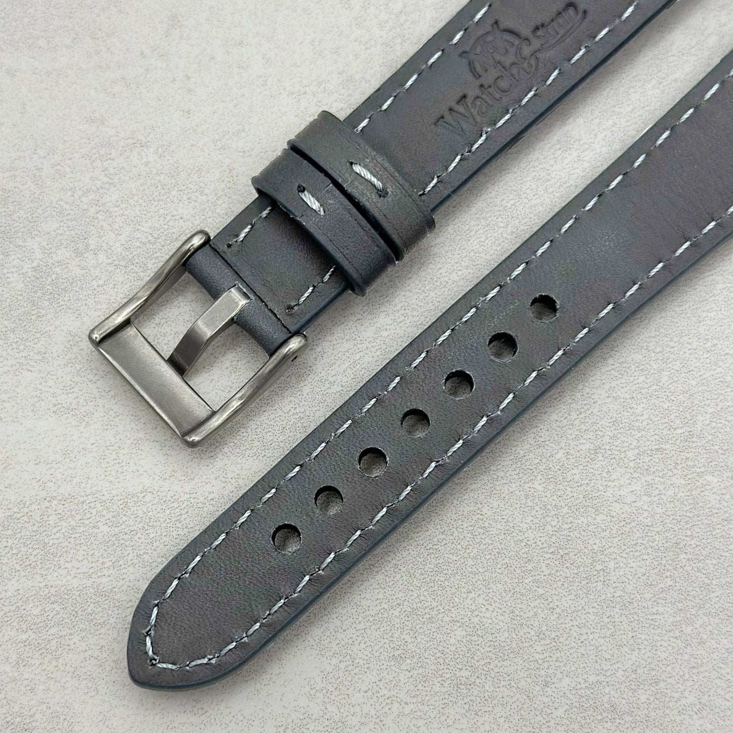 The Athens: Slate Grey Full Grain Leather Fitbit Charge Watch Strap