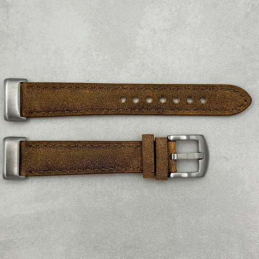 The Athens: Desert Sand Full Grain Leather Fitbit Charge Watch Strap