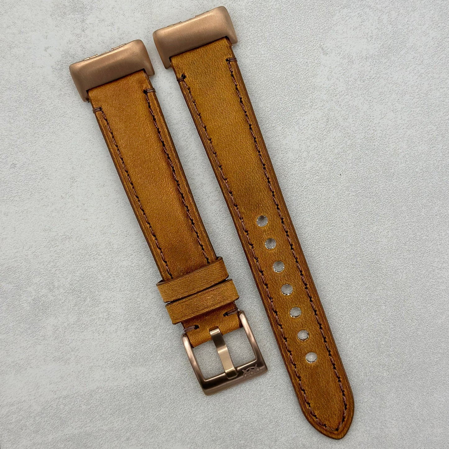 The Austin: Tan Brown Full Grain Leather Fitbit Charge Watch Strap