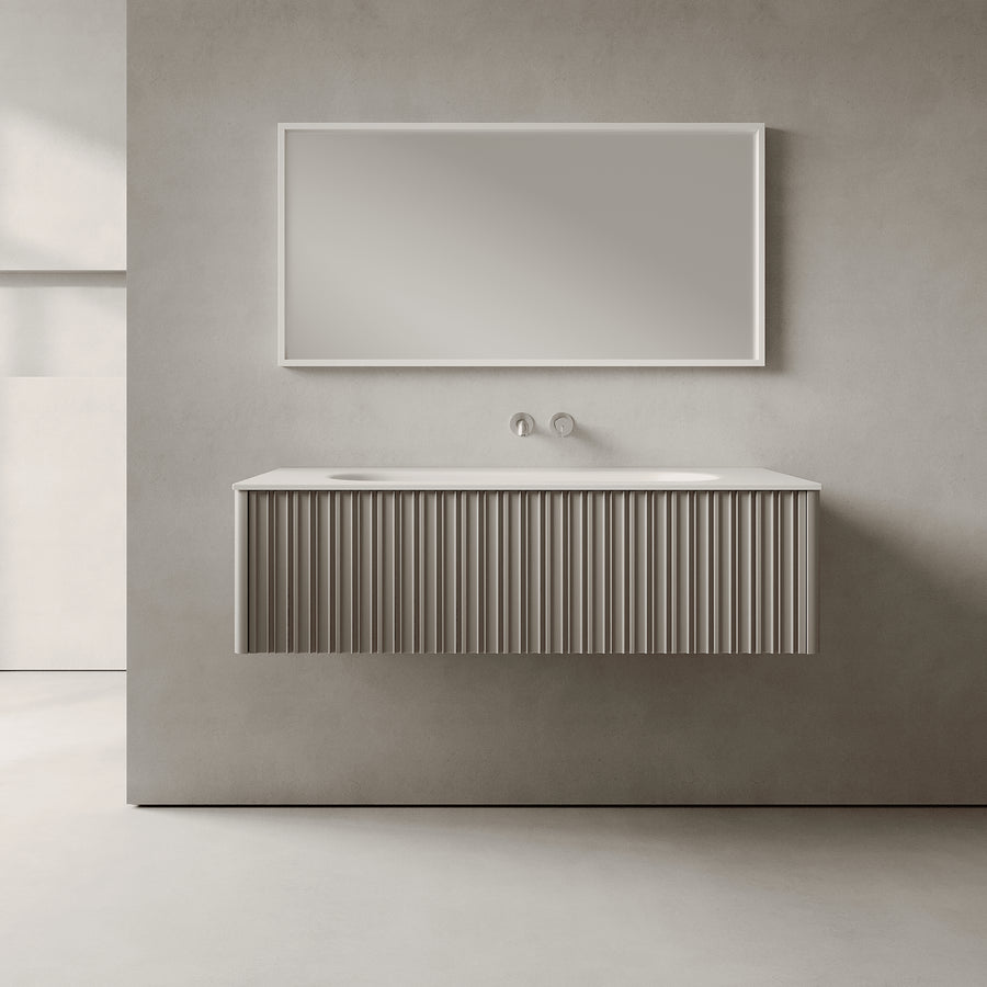 Esmont Taupe 1200mm Vanity Unit - Single Drawer with Large Single Basin