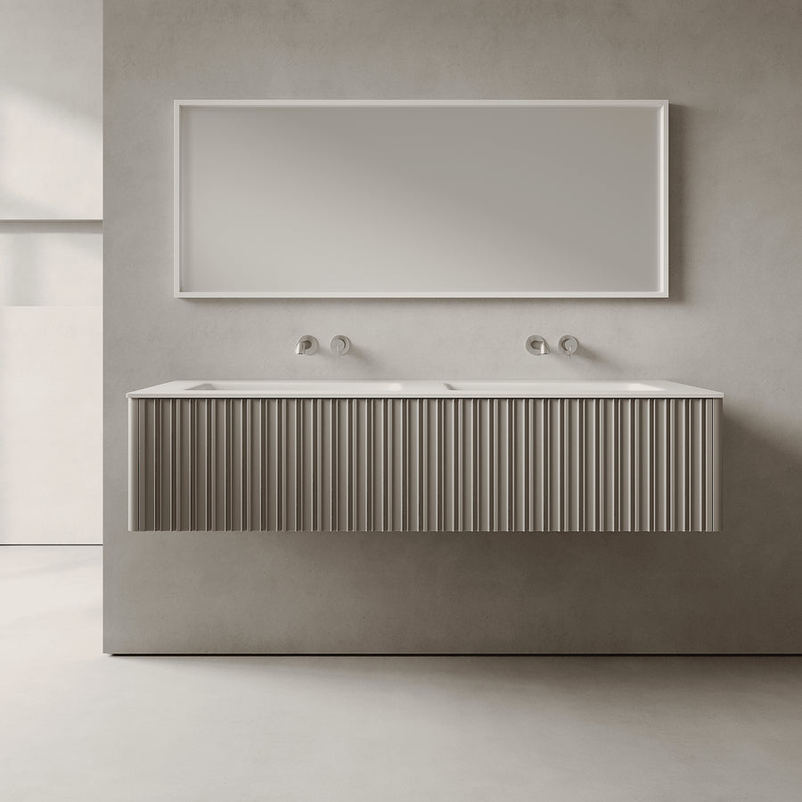 Esmont Taupe 1500mm Vanity Unit - Single Drawer with Double Basin