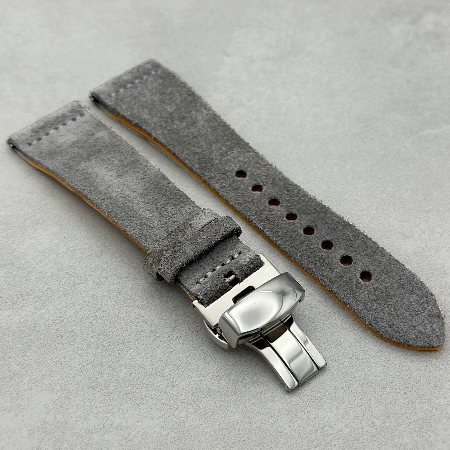 The Capri: Light Grey Suede Samsung Galaxy Watch Ultra Strap