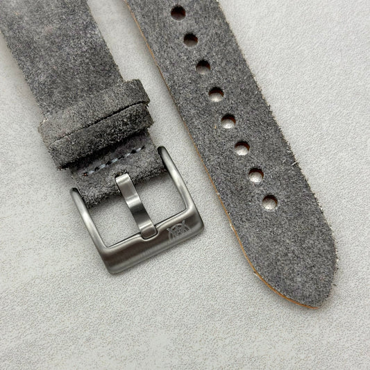 The Capri: Light Grey Suede Watch Strap