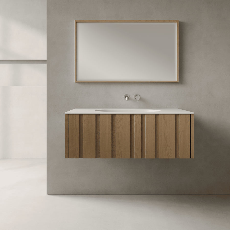 Lucen Real Oak 1000mm Vanity Unit - Single Drawer with Single Basin