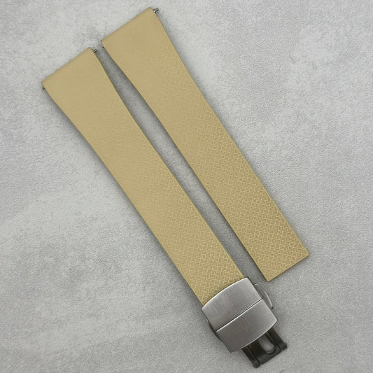 The Lisbon: Khaki Tan FKM Rubber CTS Watch Strap