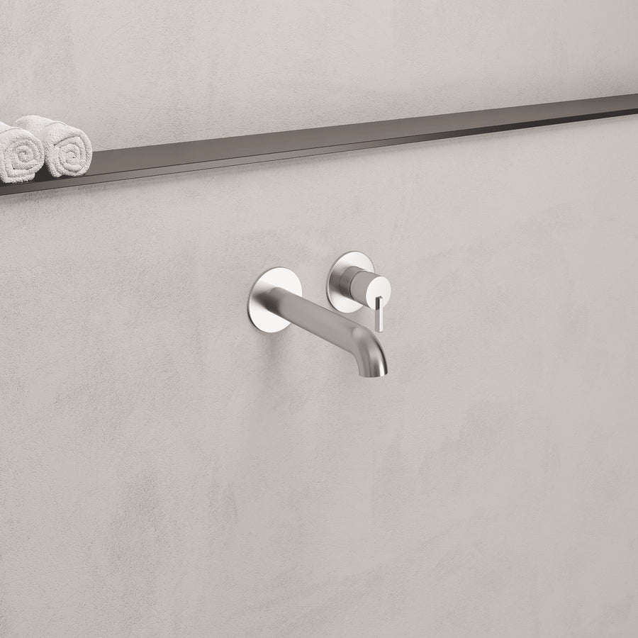 Lia Wall Mounted Bath Filler- Brushed Steel