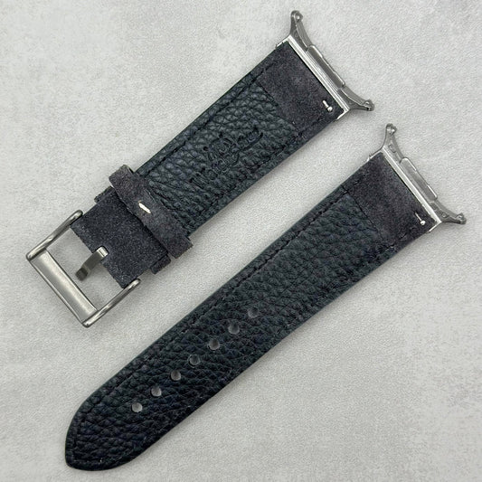 The Paris: Gunmetal Grey Padded Suede Samsung Galaxy Watch Ultra Strap