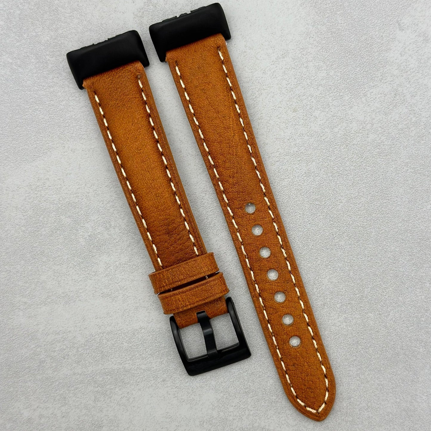The Rome: Copper Brown Italian Full Grain Leather Fitbit Charge Watch Strap