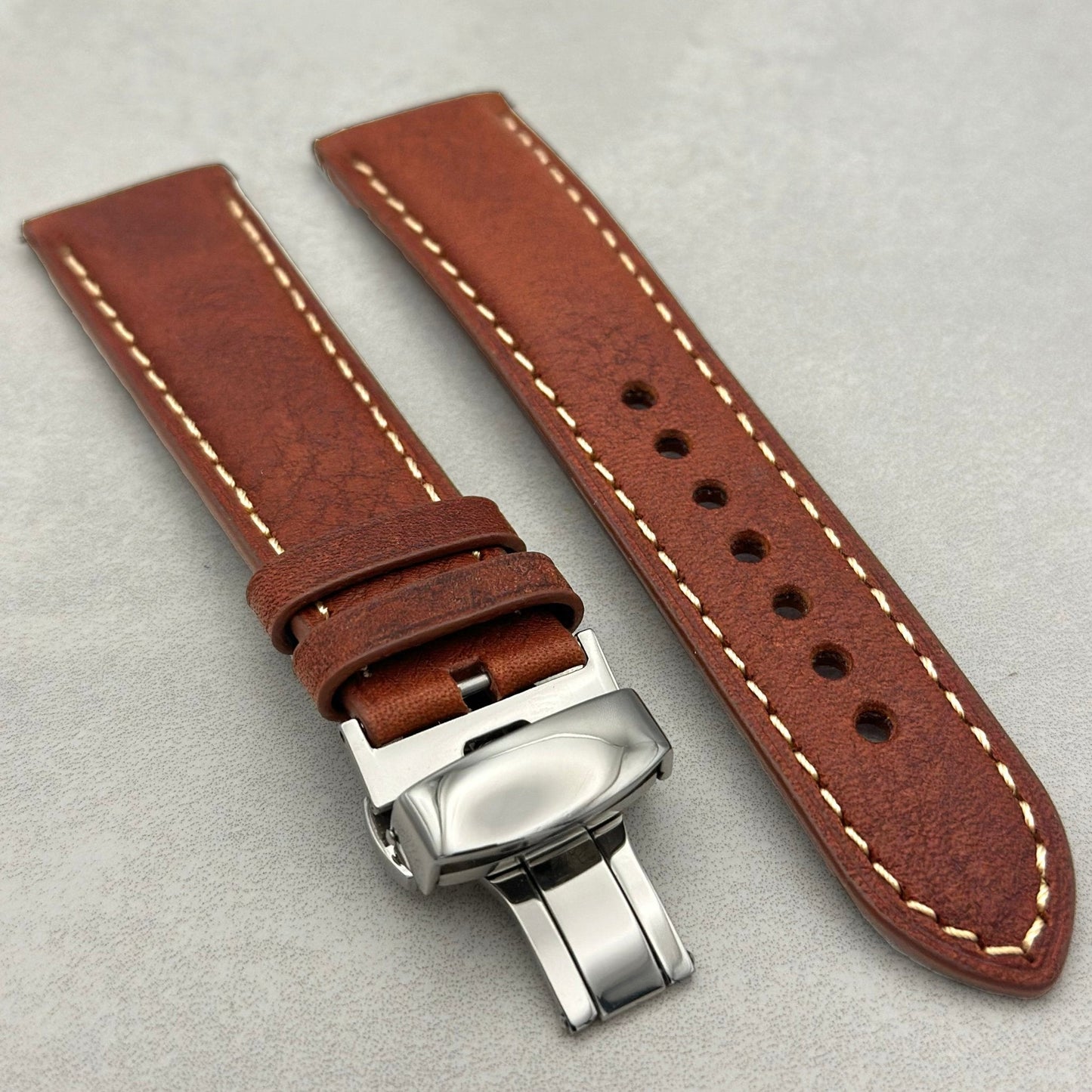 The Rome: Terracotta Brown Italian Full Grain Leather Samsung Galaxy Watch Ultra Strap