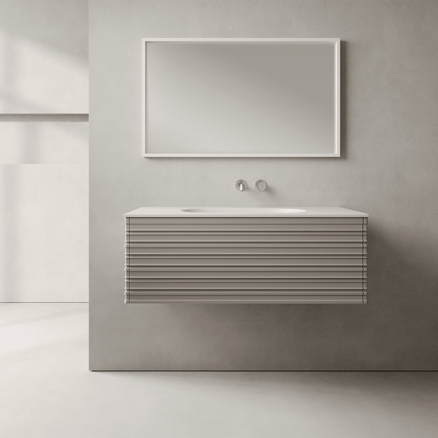 Rivara Stone Grey 1000mm Vanity Unit - Single Drawer with Single Basin