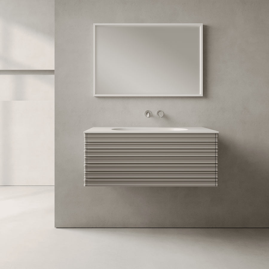 Rivara Stone Grey 900mm Vanity Unit - Single Drawer with Single Basin