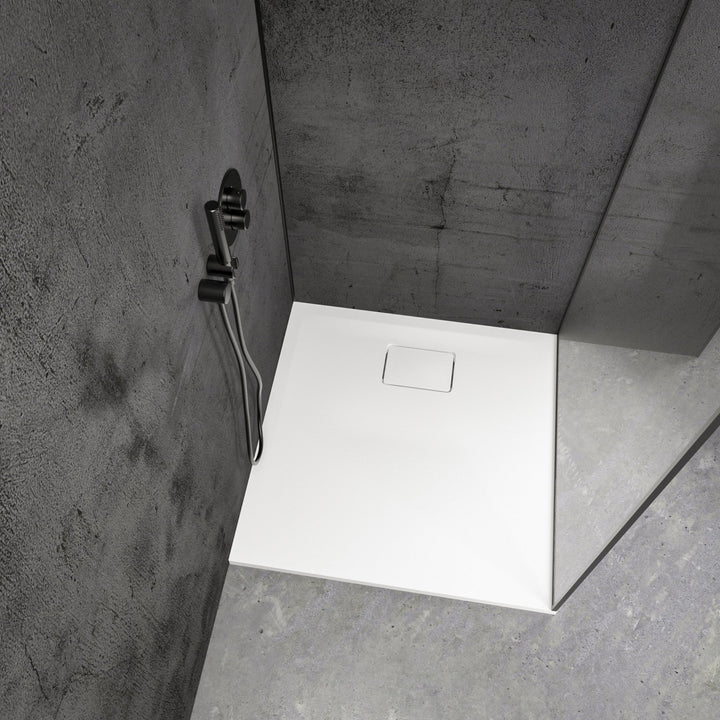 Meseta White Stone Resin Shower Tray 800 x 800