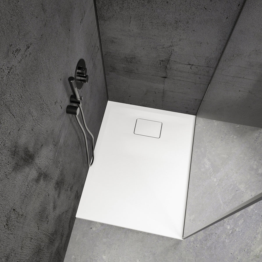 Meseta White Stone Resin Shower Tray 900 x 700