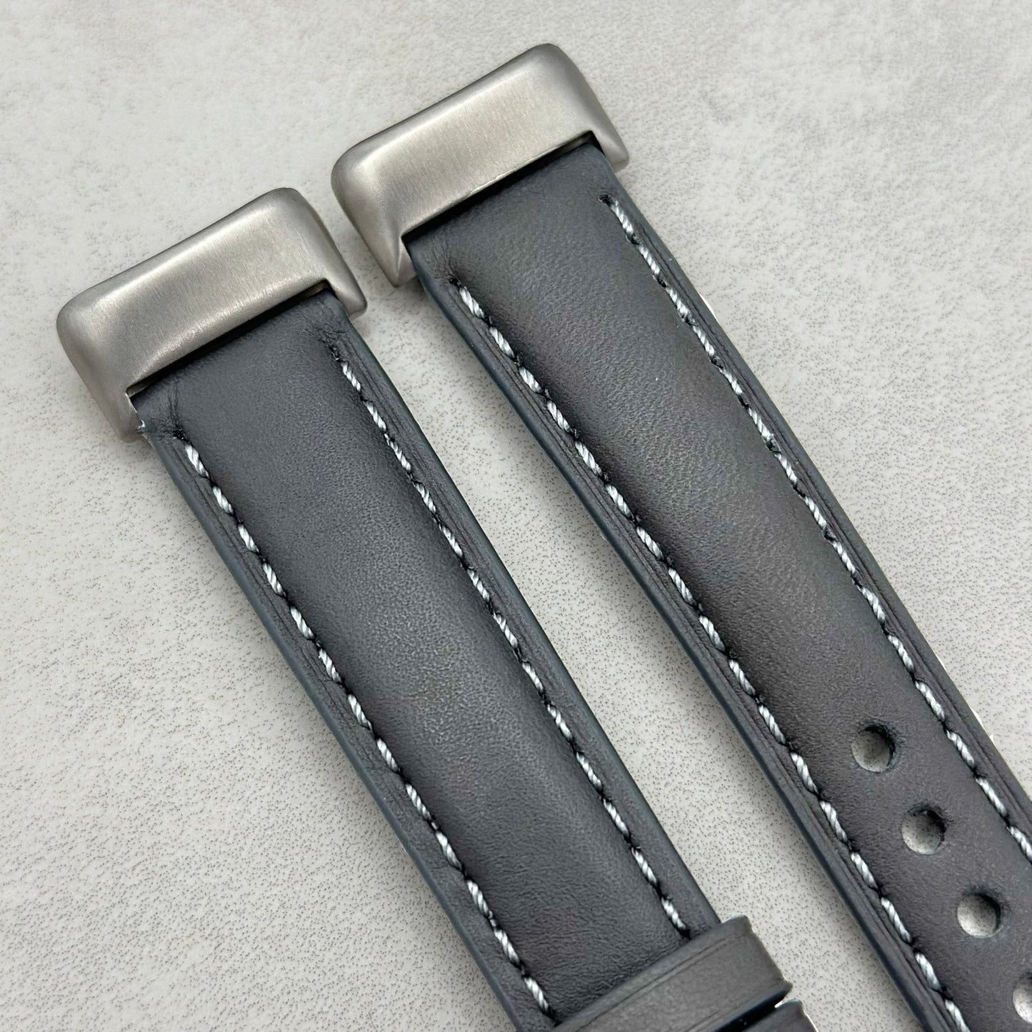 The Athens: Slate Grey Full Grain Leather Fitbit Charge Watch Strap