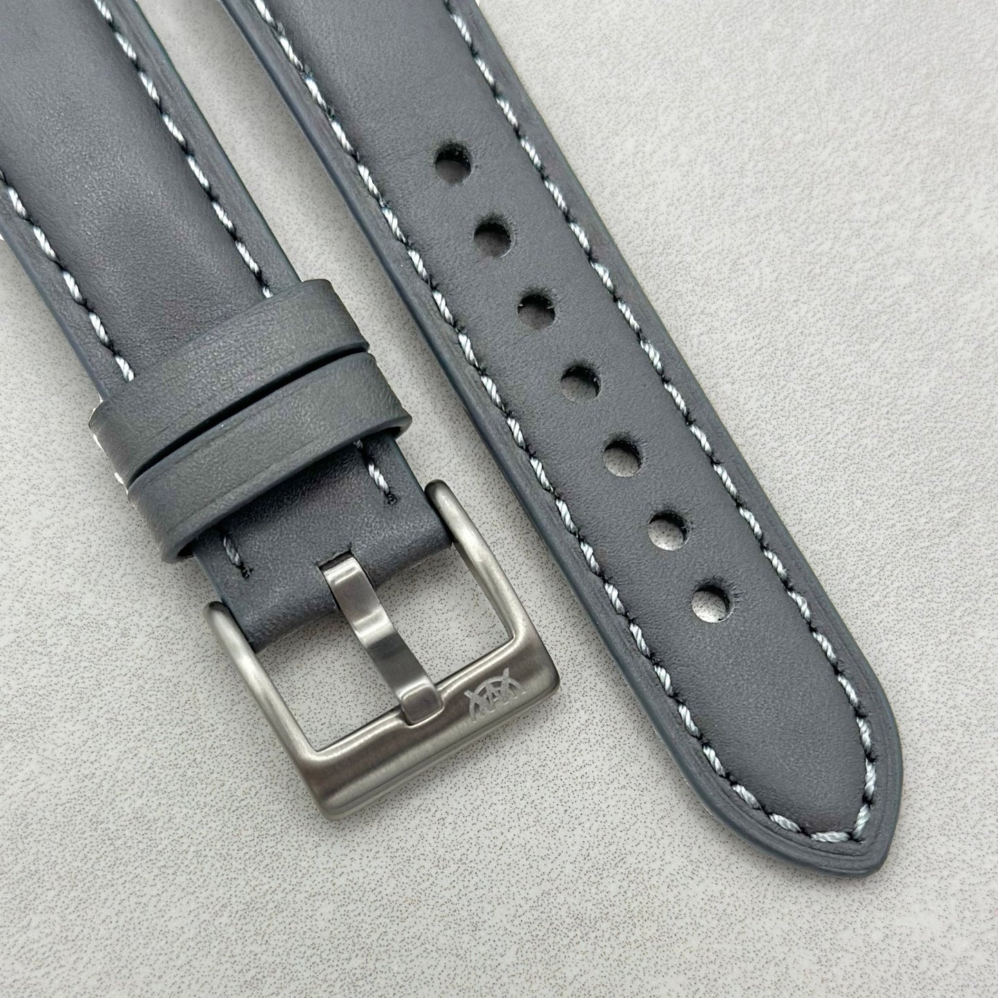 The Athens: Slate Grey Full Grain Leather Fitbit Versa/Sense Watch Strap