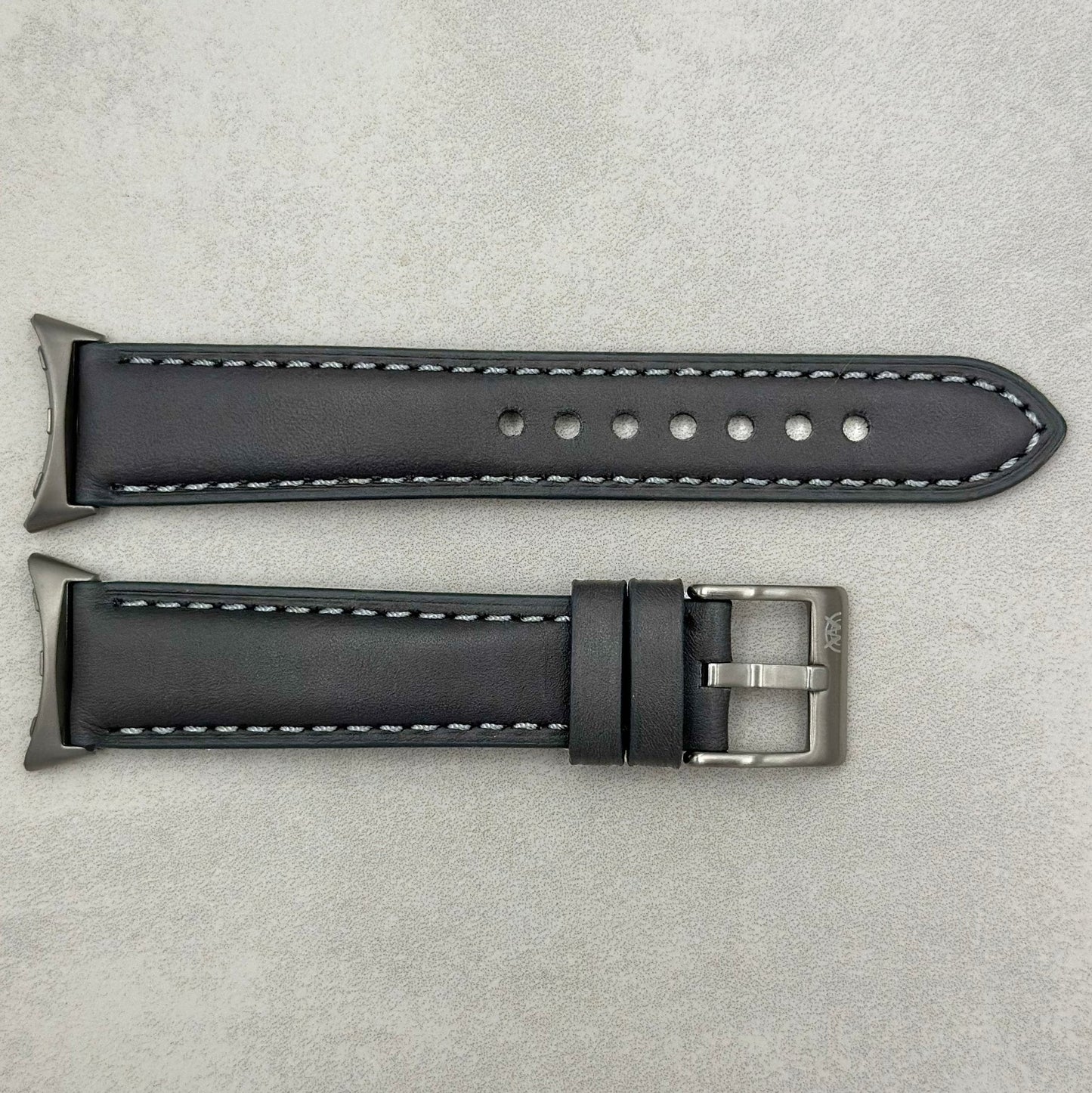 Athens slate grey full grain leather Google Pixel Watch strap. Google Pixel Watch, Pixel Watch 2. Watch And Strap
