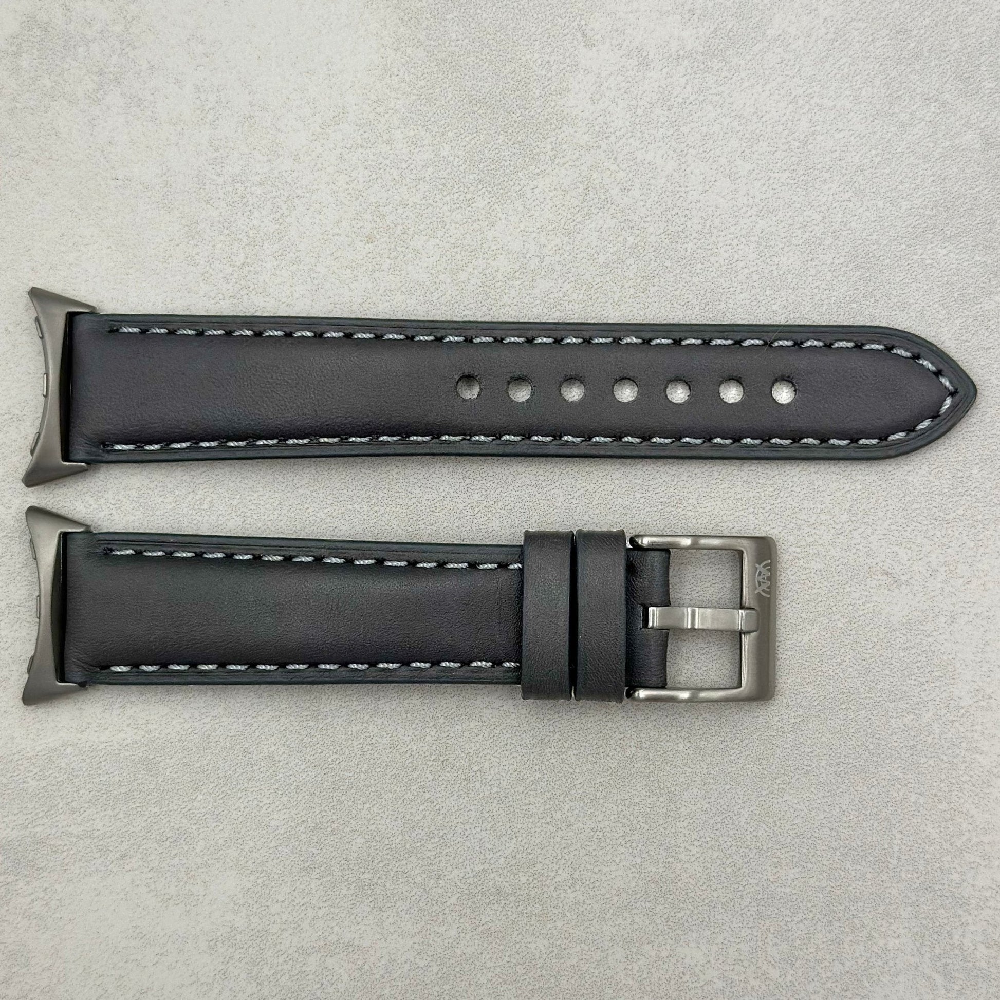 Athens slate grey full grain leather Google Pixel Watch strap. Google Pixel Watch, Pixel Watch 2. Watch And Strap