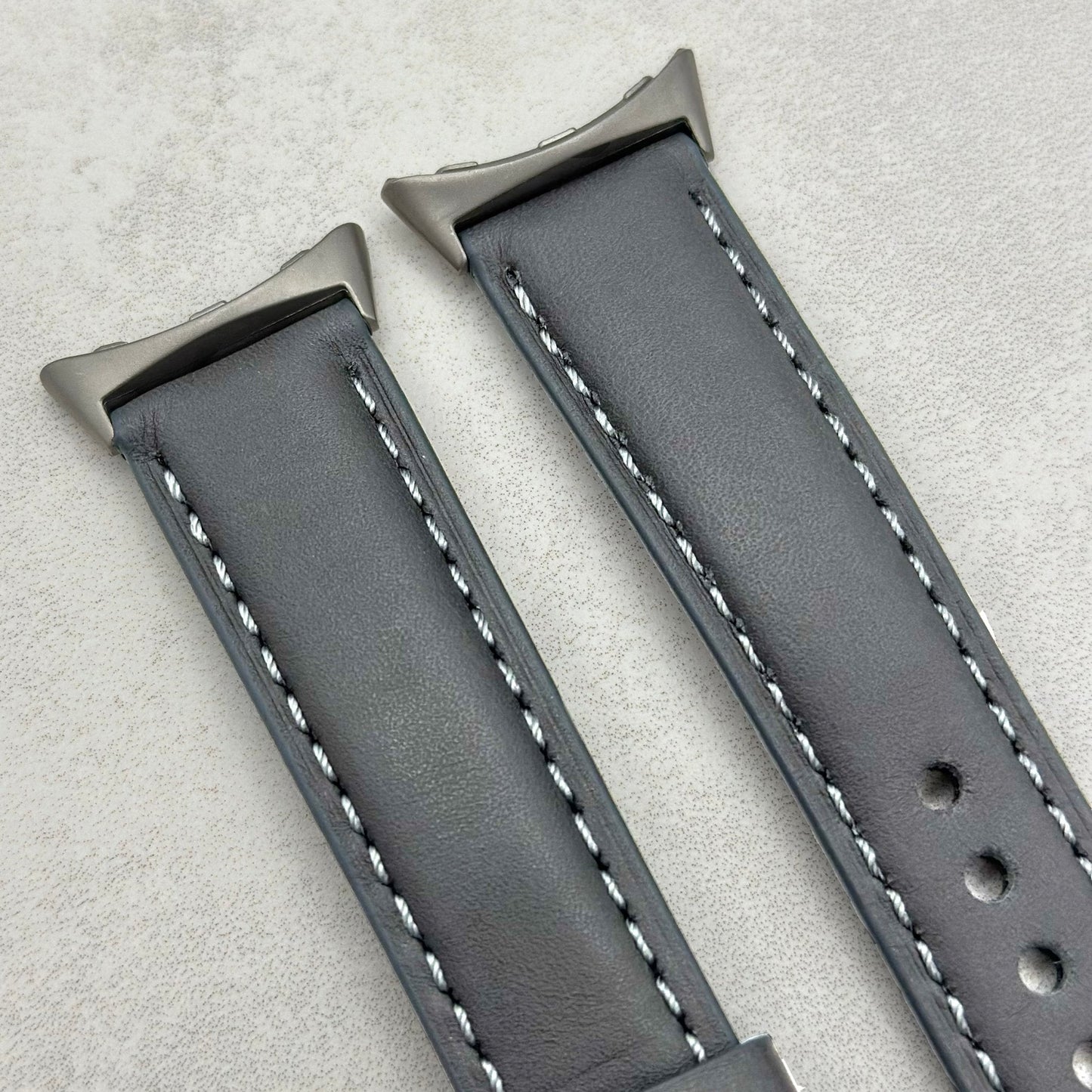 Athens slate grey full grain leather Google Pixel Watch strap. Google Pixel Watch, Pixel Watch 2. Watch And Strap