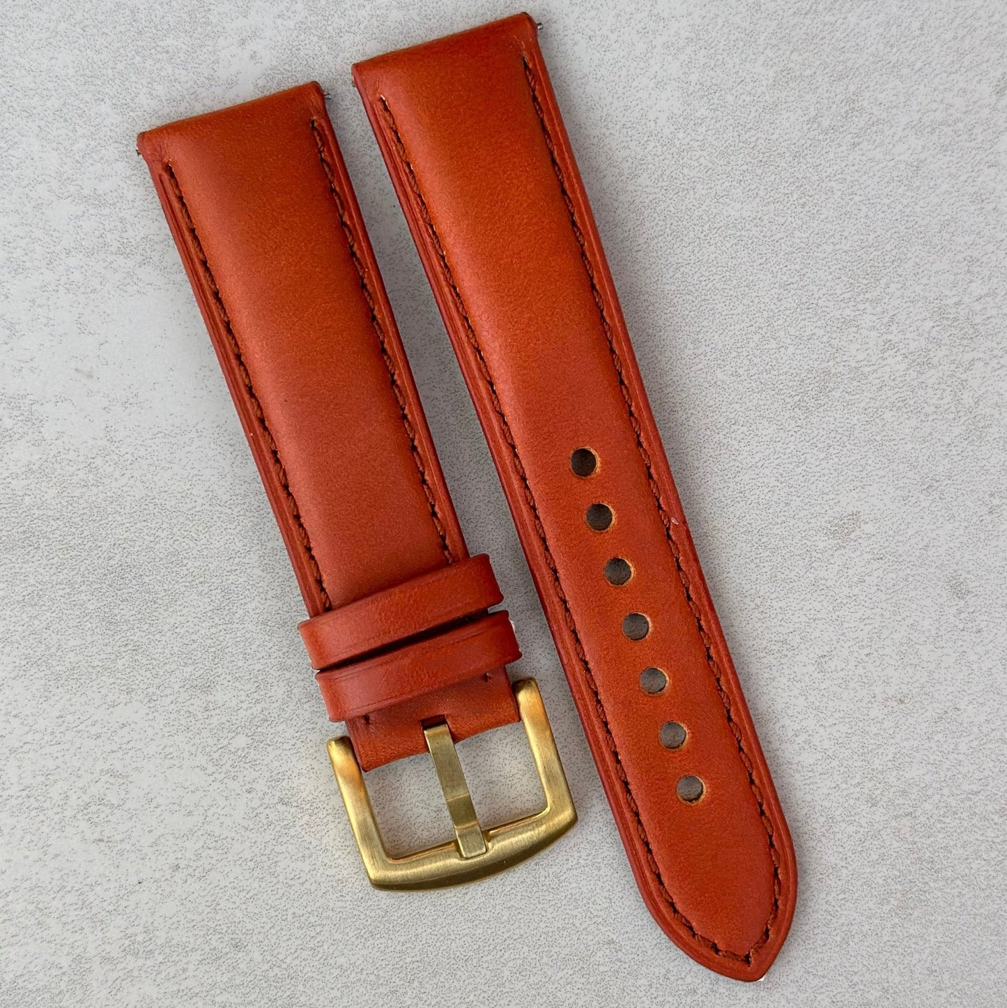 The Athens: Smoked Cinnamon Full Grain Leather Watch Strap