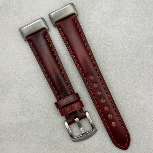 The Athens: Wine Red Full Grain Leather Fitbit Charge Watch Strap