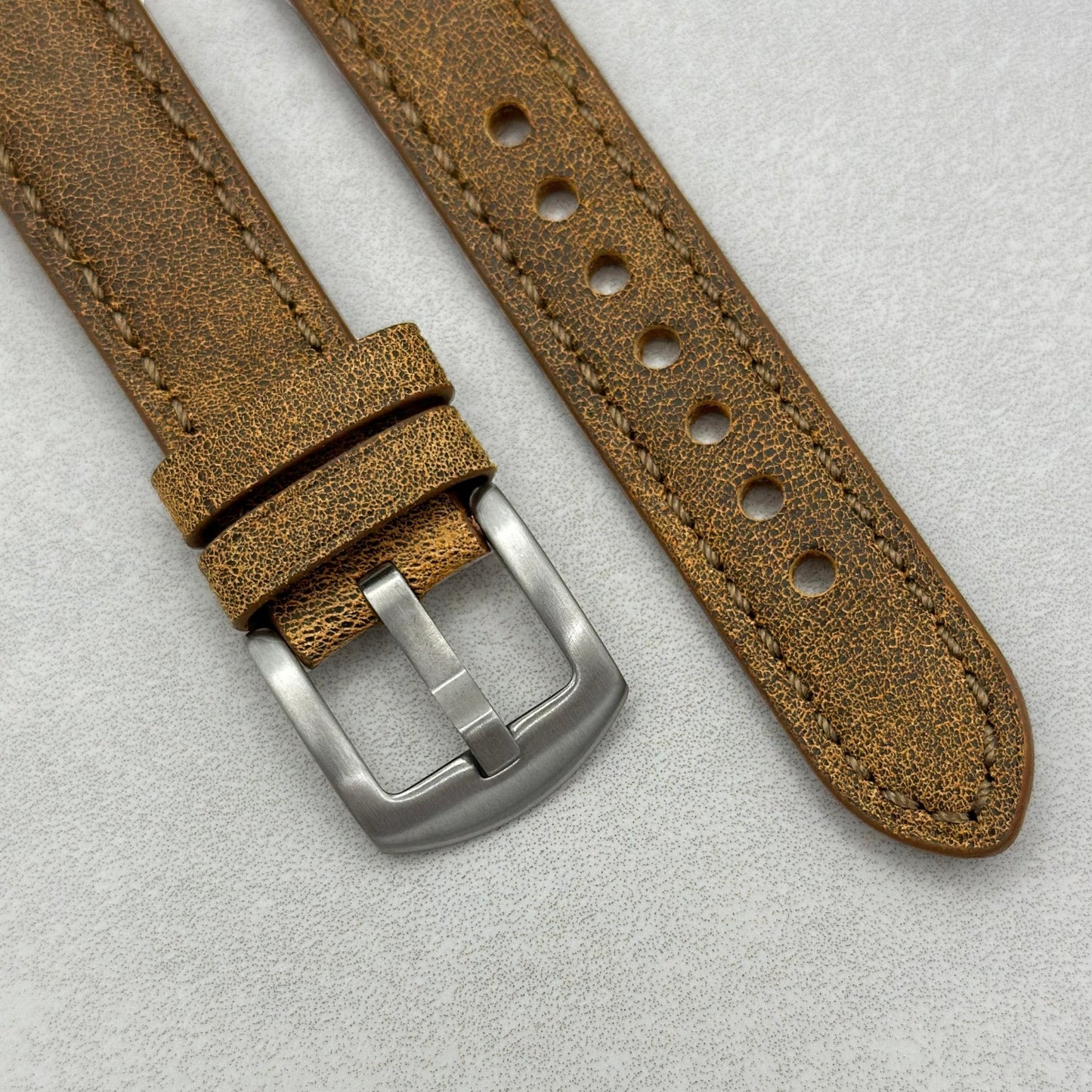 The Athens: Desert Sand Full Grain Leather Fitbit Charge Watch Strap