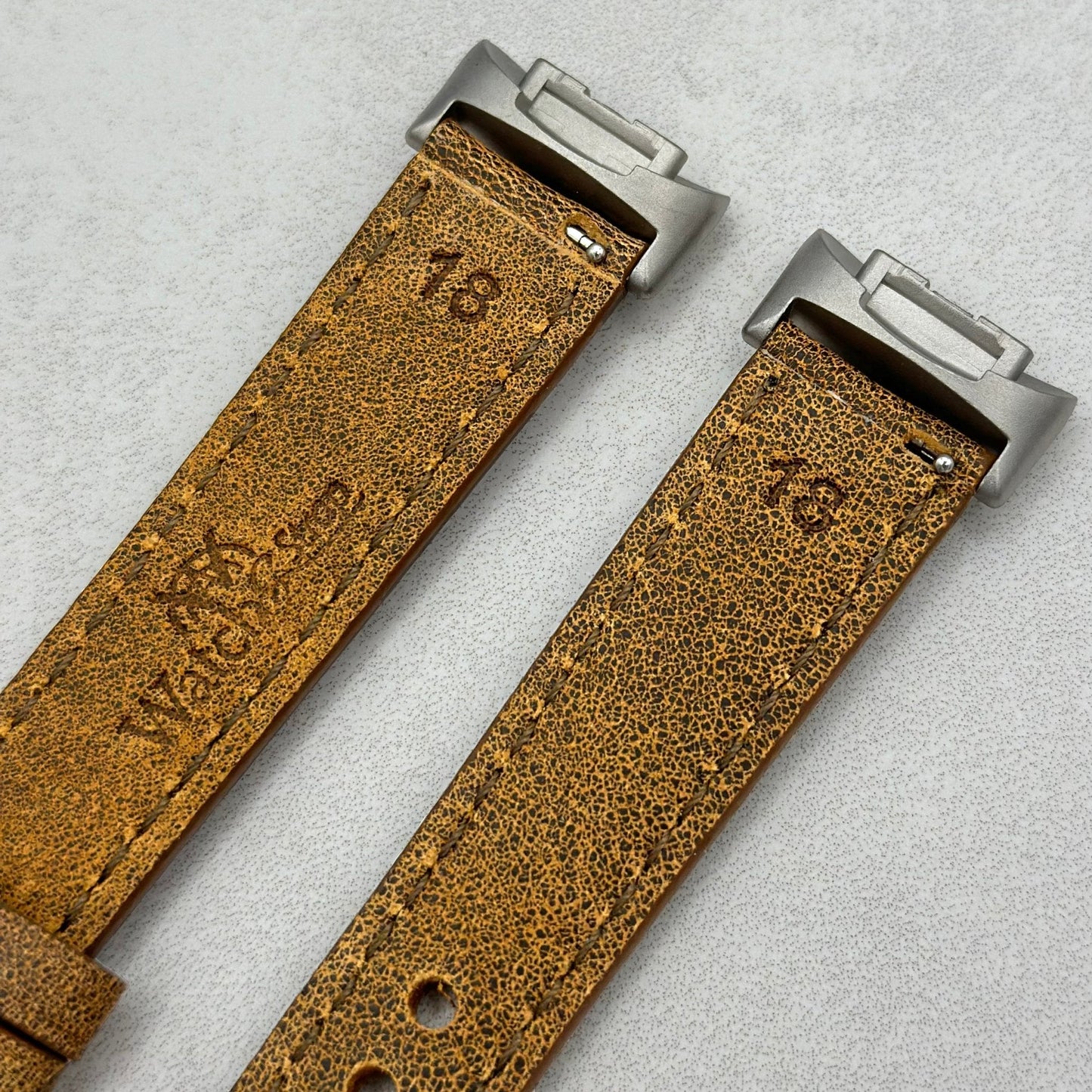 The Athens: Desert Sand Full Grain Leather Fitbit Charge Watch Strap