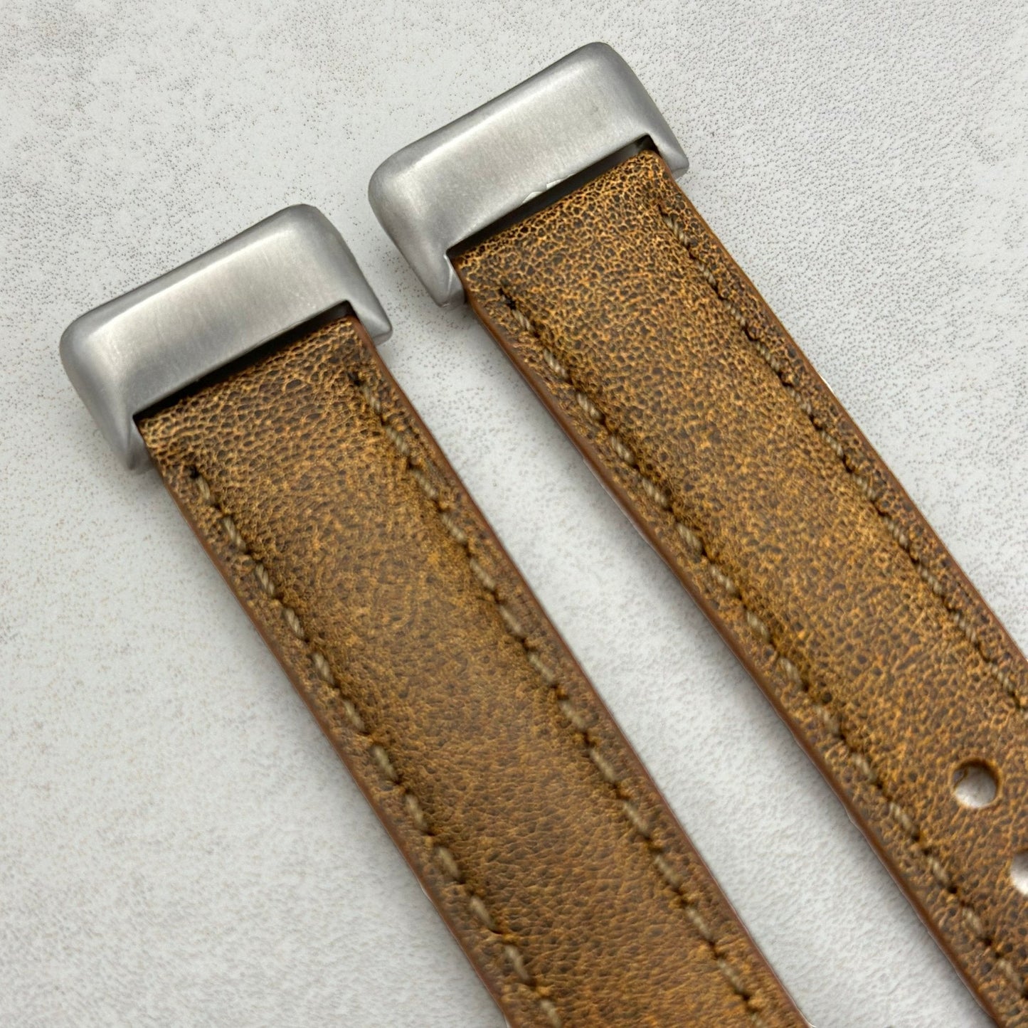 The Athens: Desert Sand Full Grain Leather Fitbit Charge Watch Strap