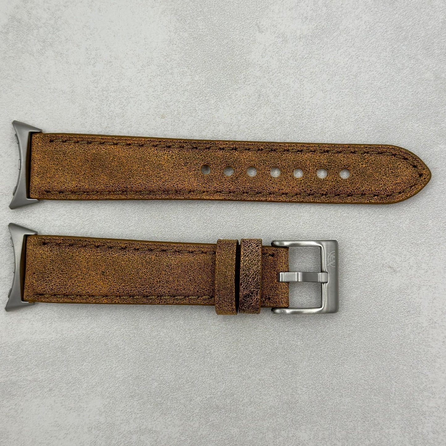 The Athens: Desert Sand Full Grain Leather Google Pixel Watch Strap