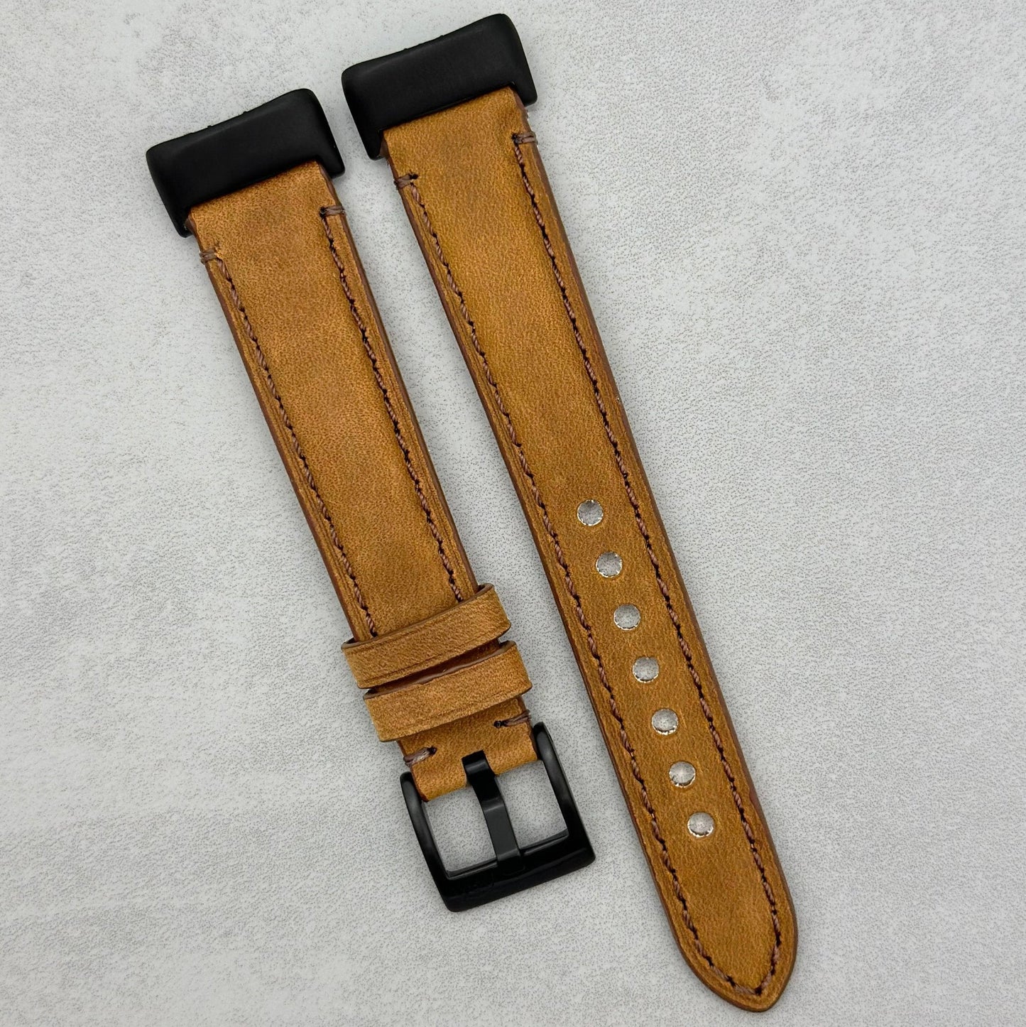 The Austin: Tan Brown Full Grain Leather Fitbit Charge Watch Strap