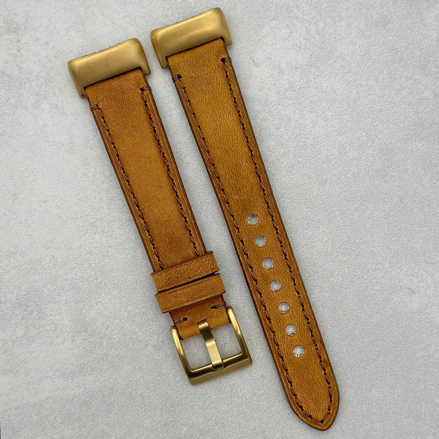 The Austin: Tan Brown Full Grain Leather Fitbit Charge Watch Strap