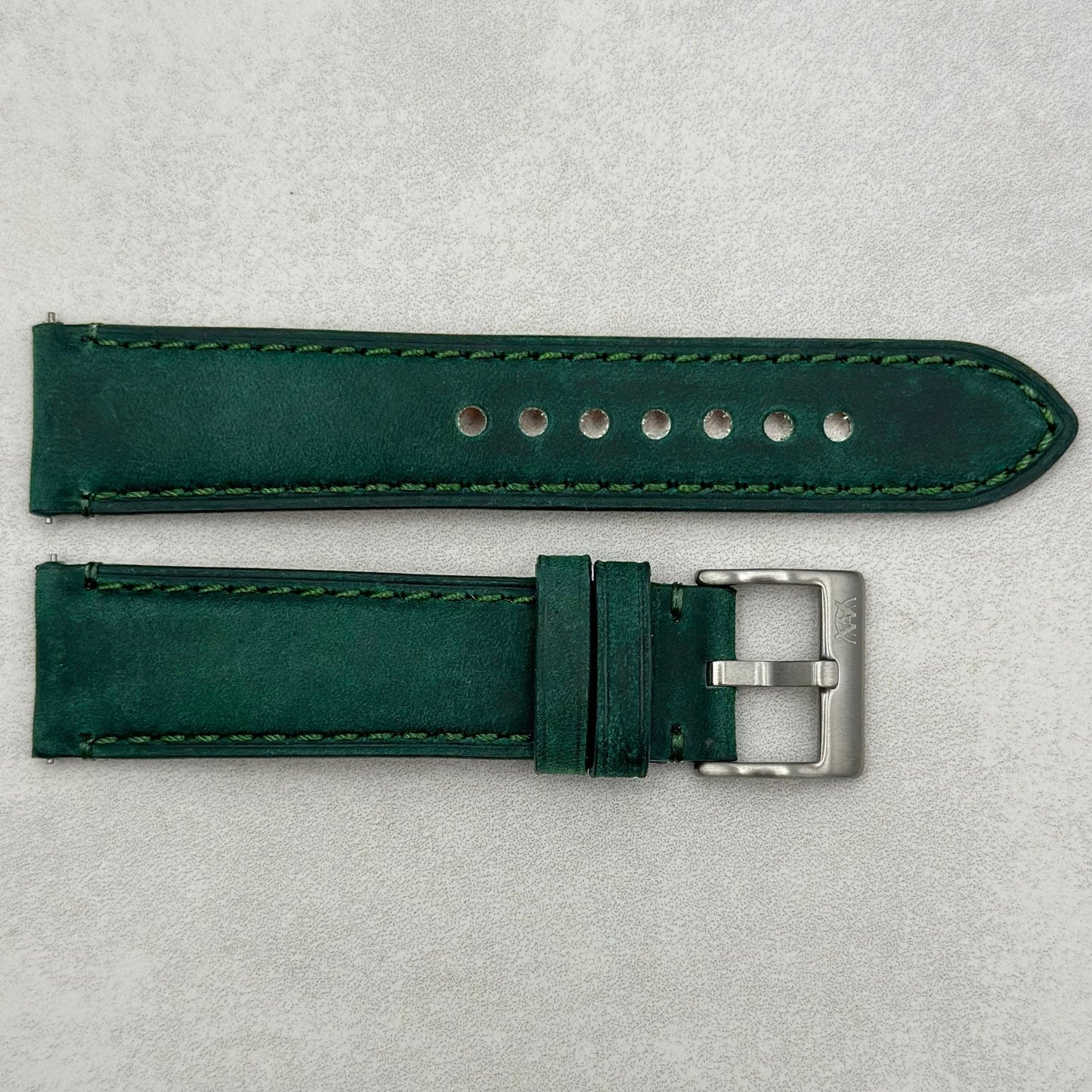 The Austin: Woodland Green Full Grain Leather Watch Strap