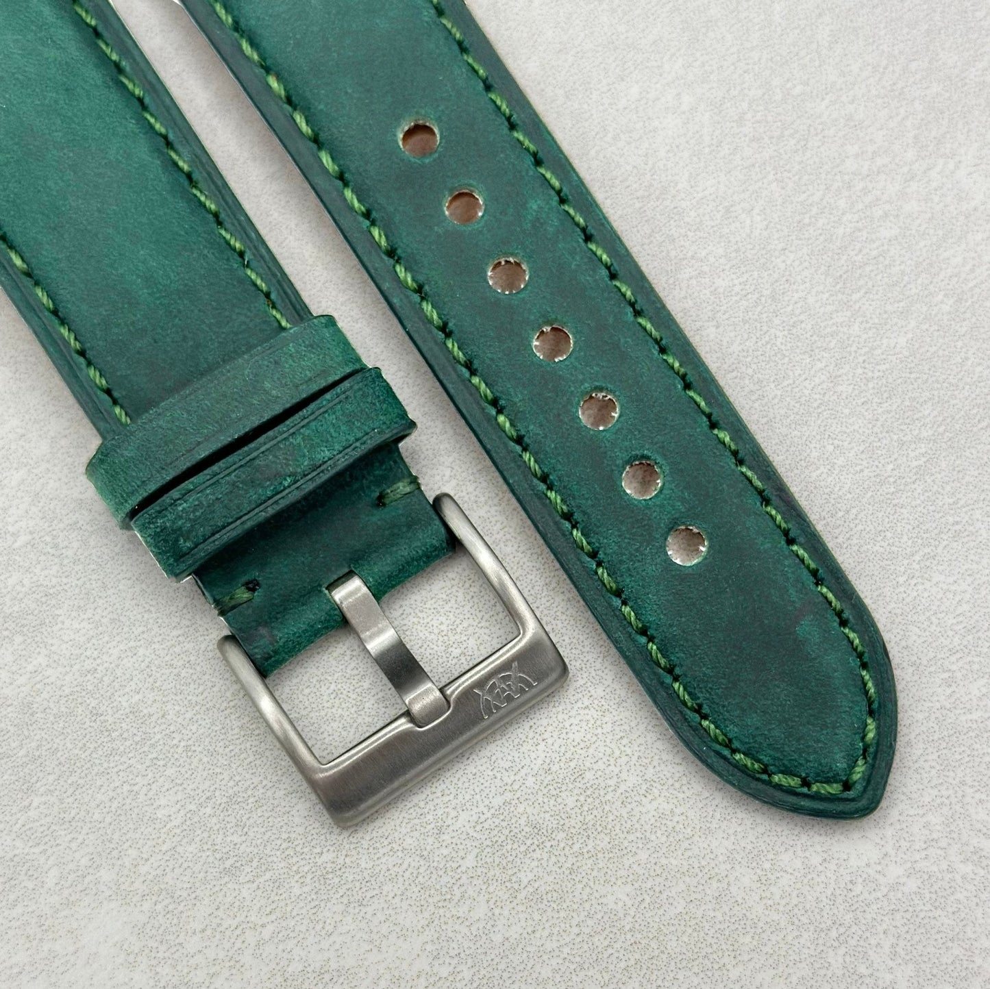 The Austin: Woodland Green Full Grain Leather Watch Strap