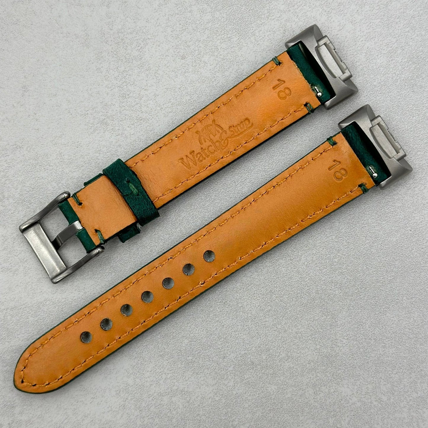 The Austin: Woodland Green Full Grain Leather Fitbit Charge Watch Strap