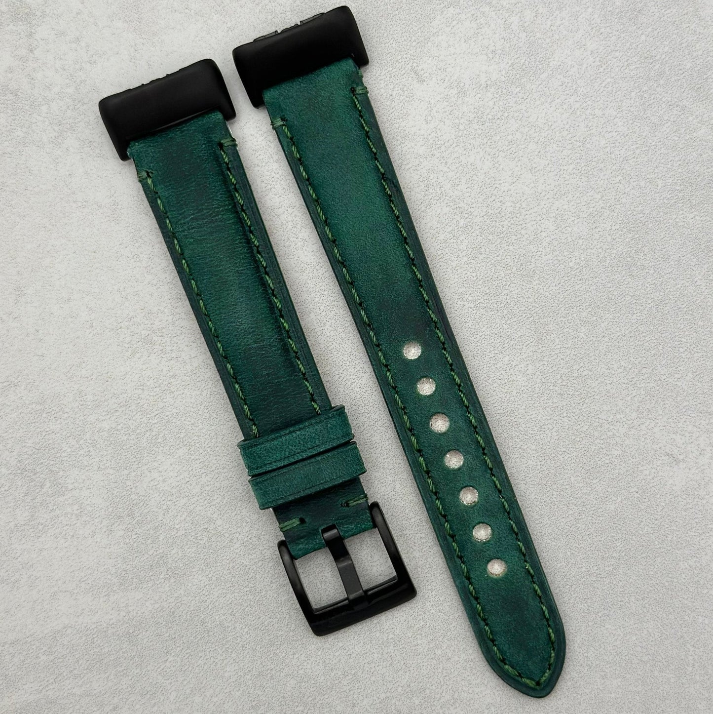 The Austin: Woodland Green Full Grain Leather Fitbit Charge Watch Strap