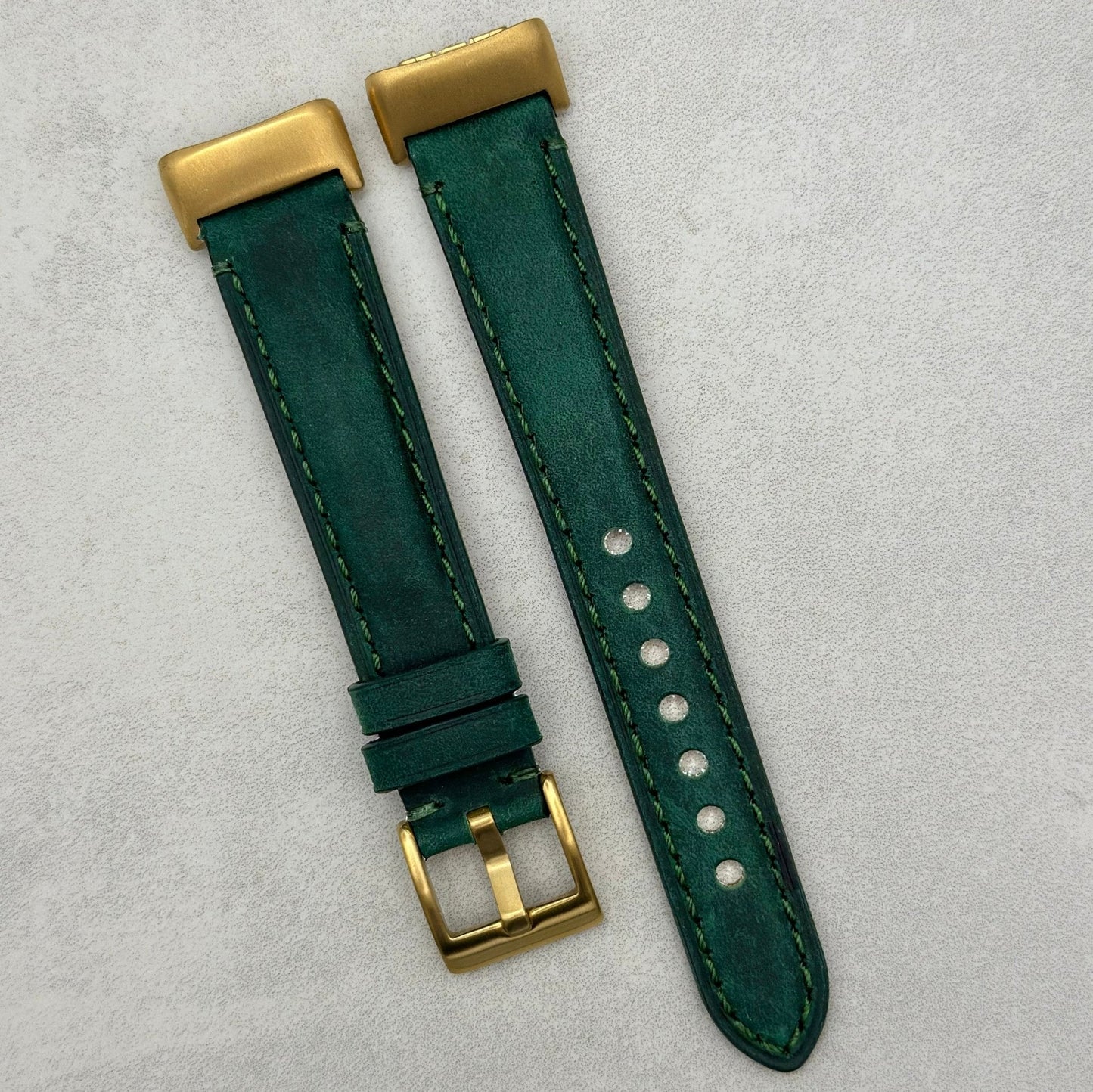 The Austin: Woodland Green Full Grain Leather Fitbit Charge Watch Strap