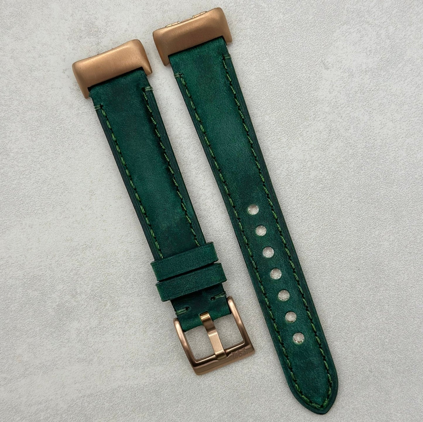 The Austin: Woodland Green Full Grain Leather Fitbit Charge Watch Strap