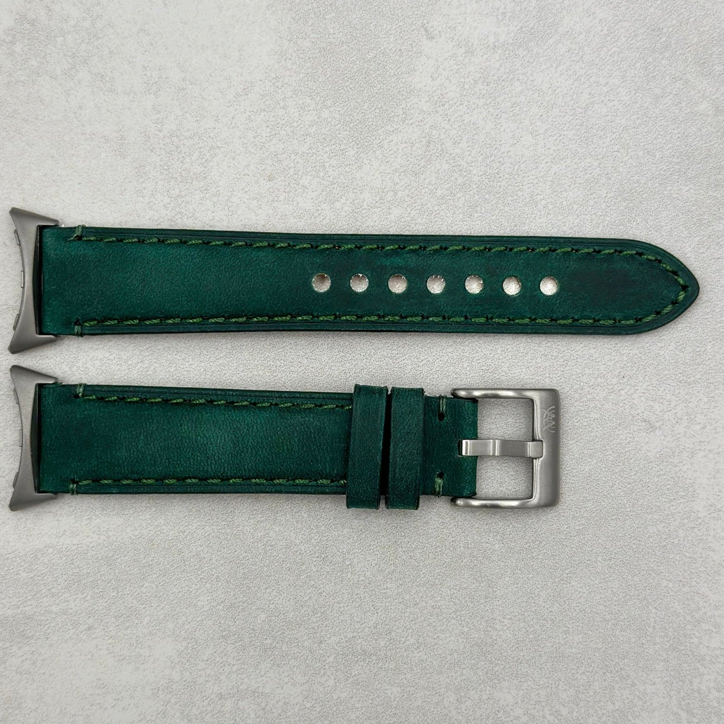 The Austin: Woodland Green Full Grain Leather Google Pixel Watch Strap
