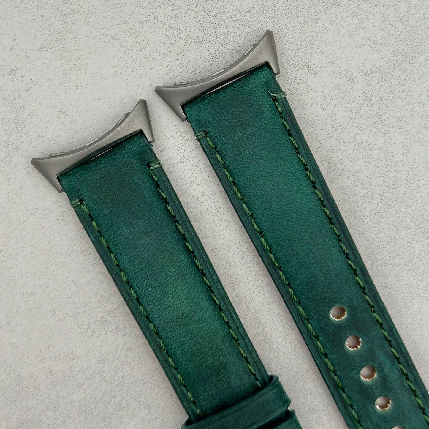 The Austin: Woodland Green Full Grain Leather Google Pixel Watch Strap