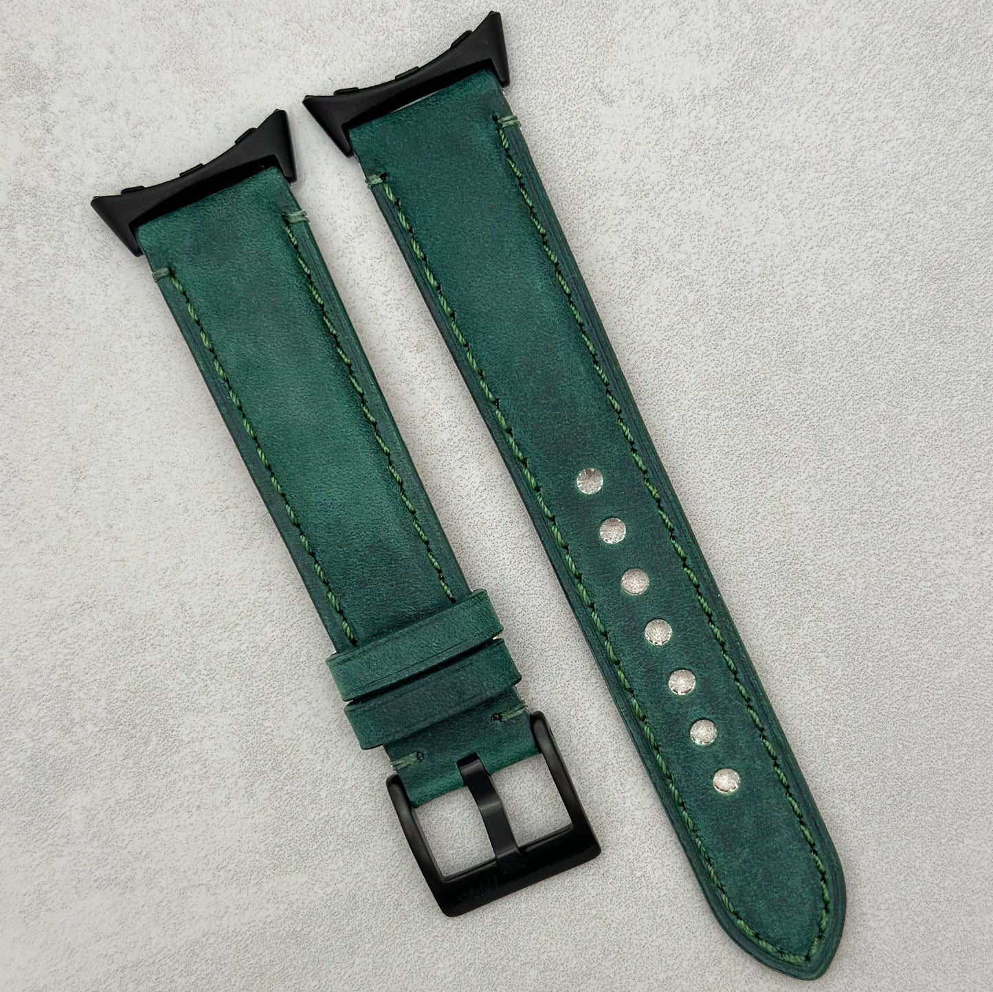 The Austin: Woodland Green Full Grain Leather Google Pixel Watch Strap