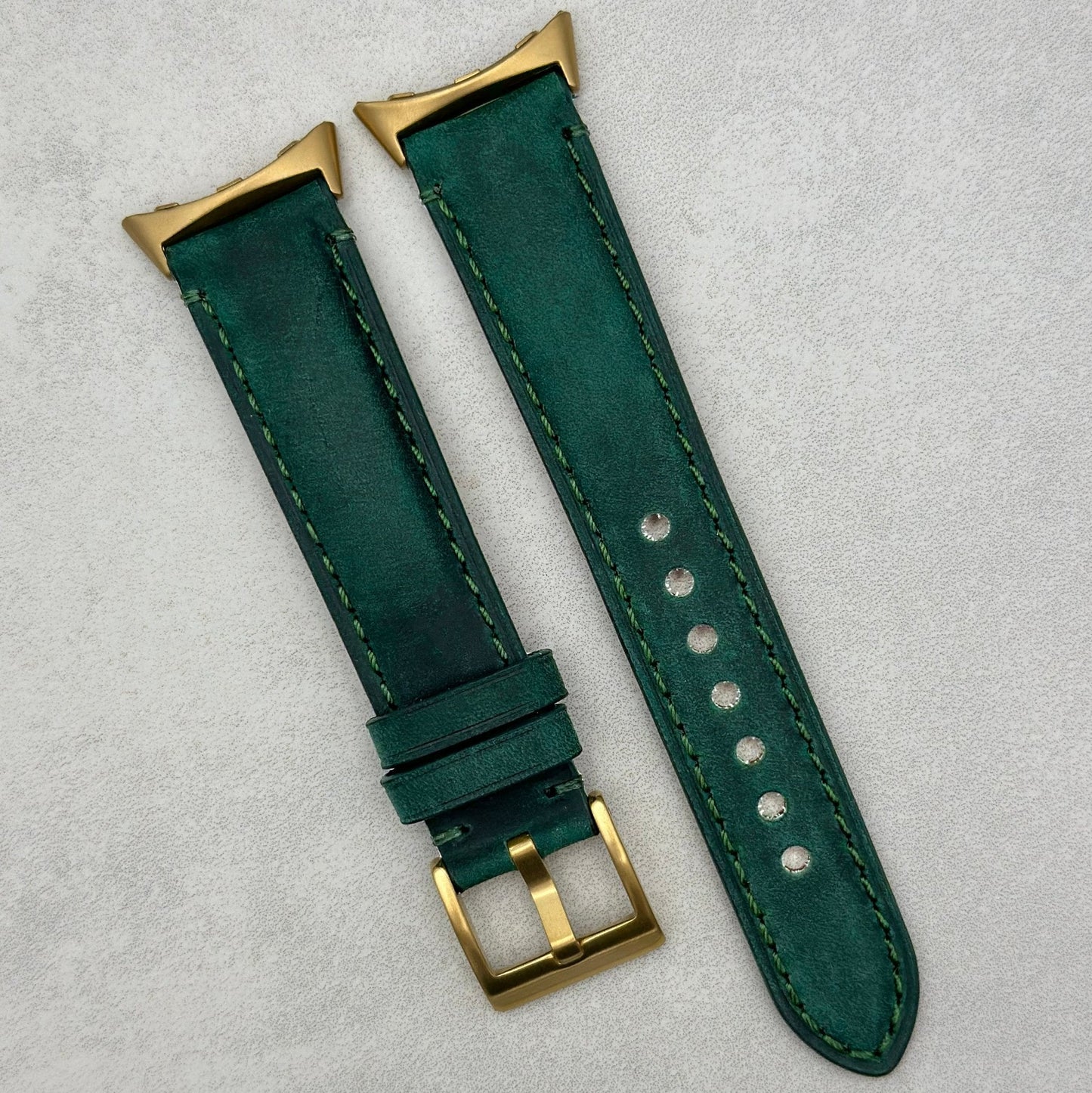 The Austin: Woodland Green Full Grain Leather Google Pixel Watch Strap