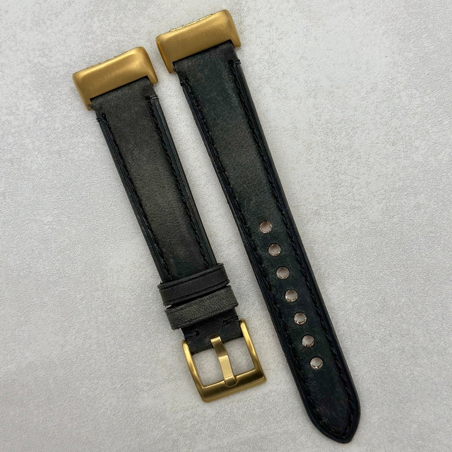 The Austin: Charcoal Grey Full Grain Leather Fitbit Charge Watch Strap