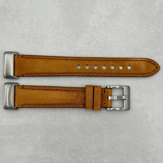 The Austin: Tan Brown Full Grain Leather Fitbit Charge Watch Strap