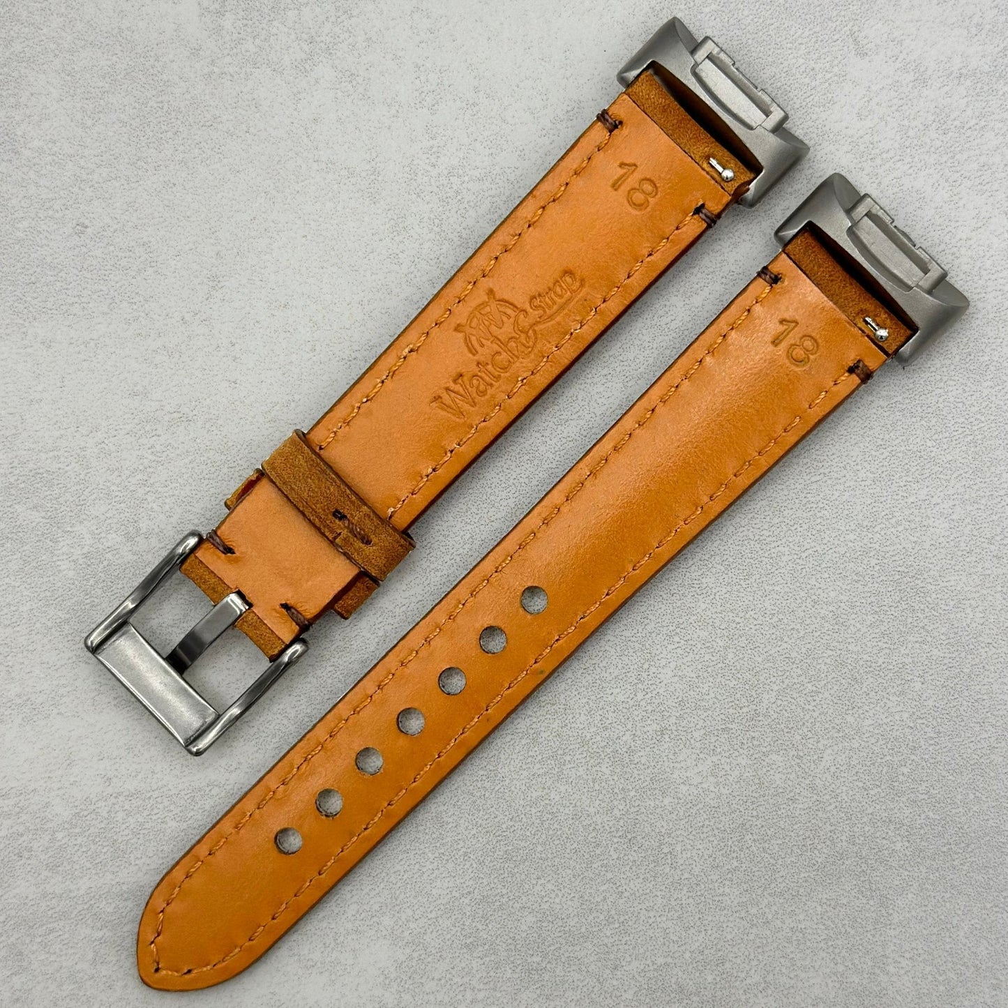 The Austin: Tan Brown Full Grain Leather Fitbit Charge Watch Strap