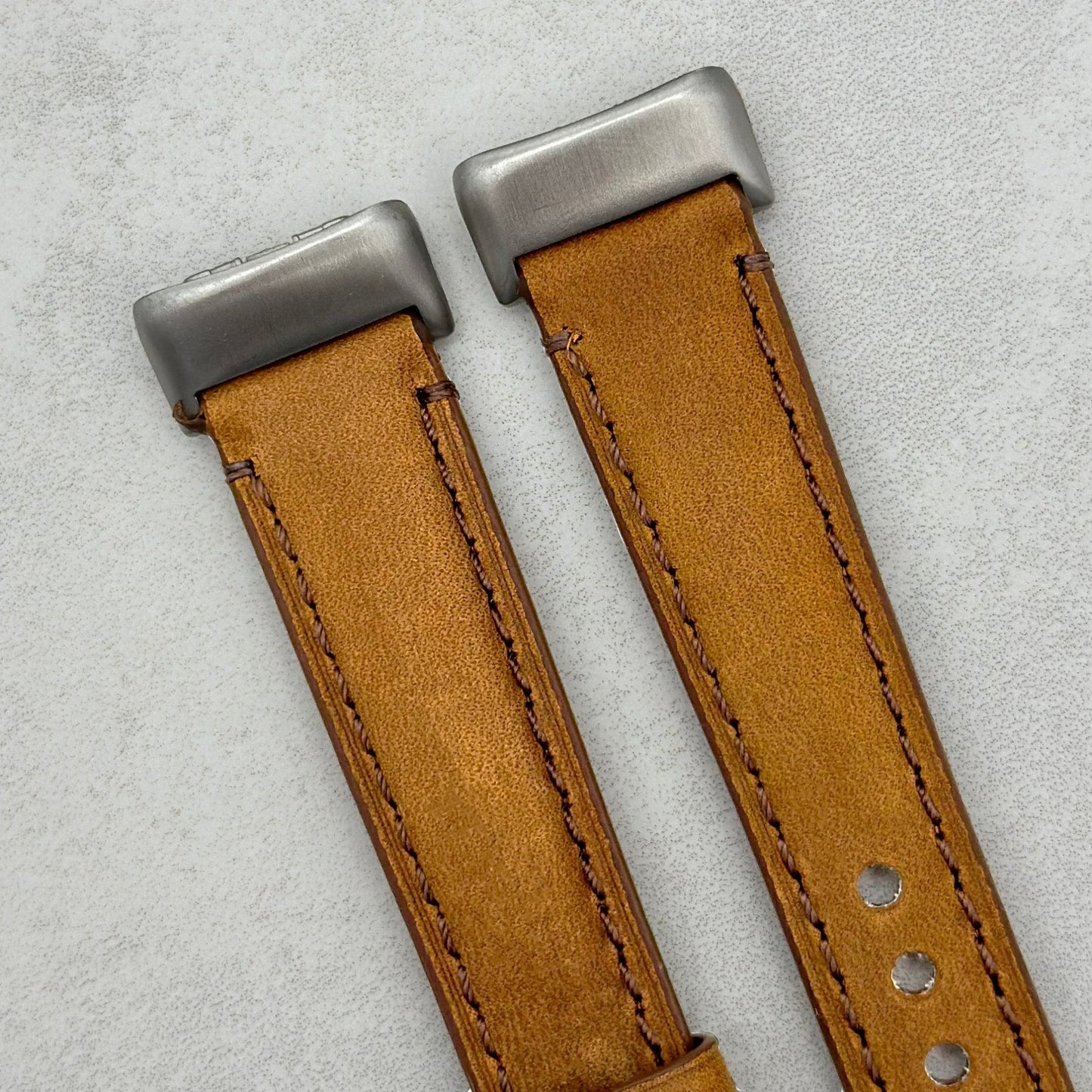 The Austin: Tan Brown Full Grain Leather Fitbit Charge Watch Strap