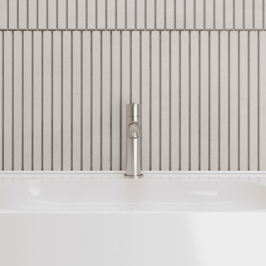 Lia Top Mount Basin Mixer - Brushed Steel