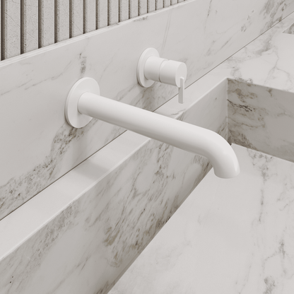 Lia Wall Mounted Basin Mixer - White