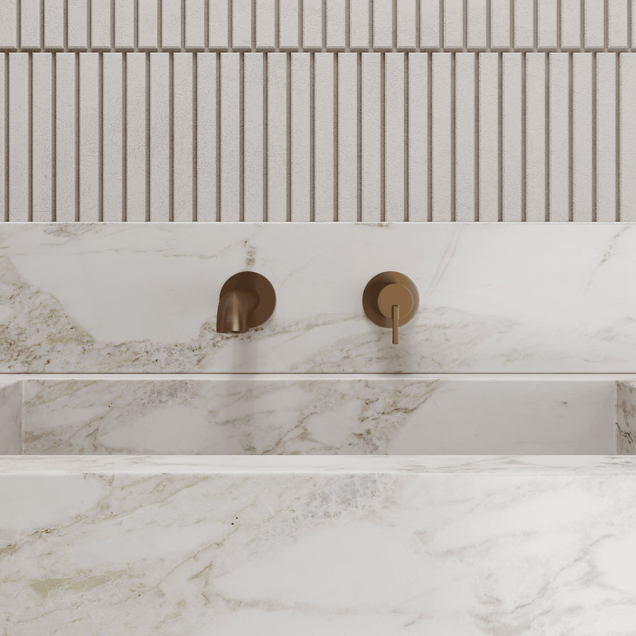 Lia Wall Mounted Basin Mixer - Brushed Bronze