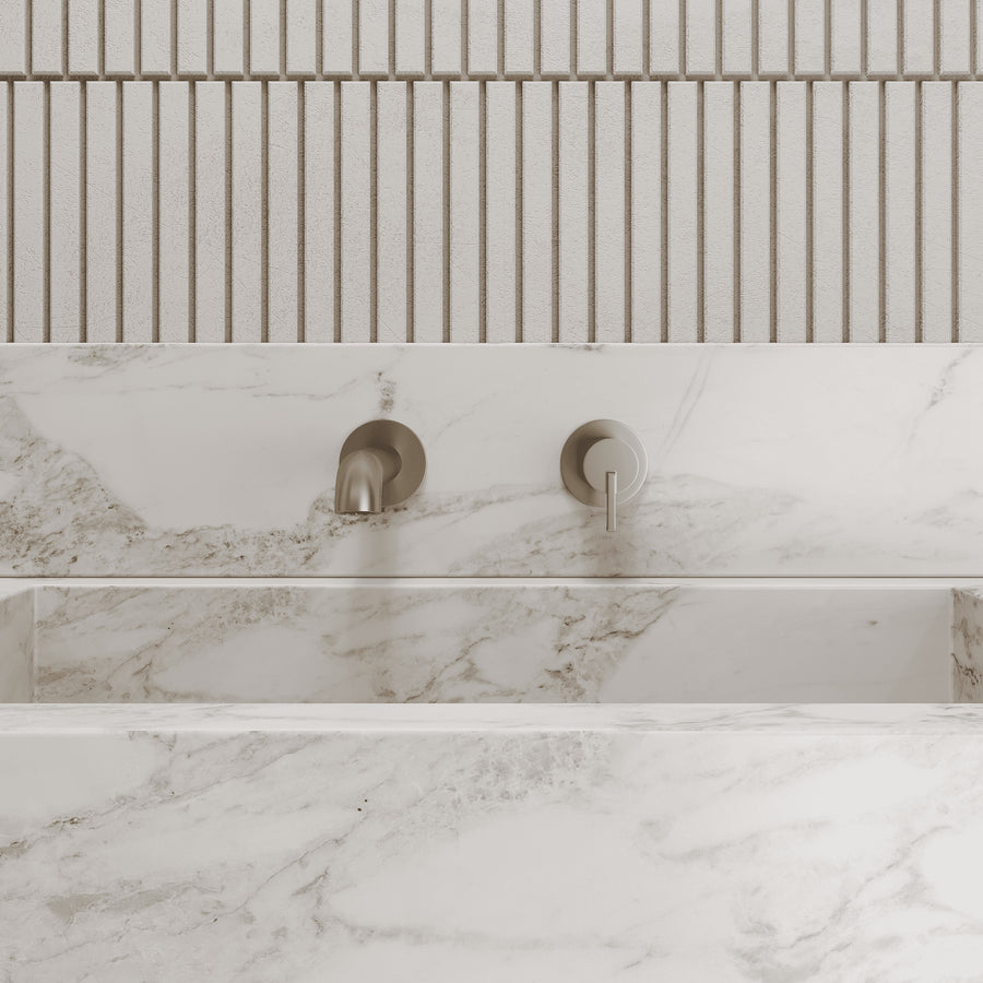 Lia Wall Mounted Basin Mixer - Brushed Gold