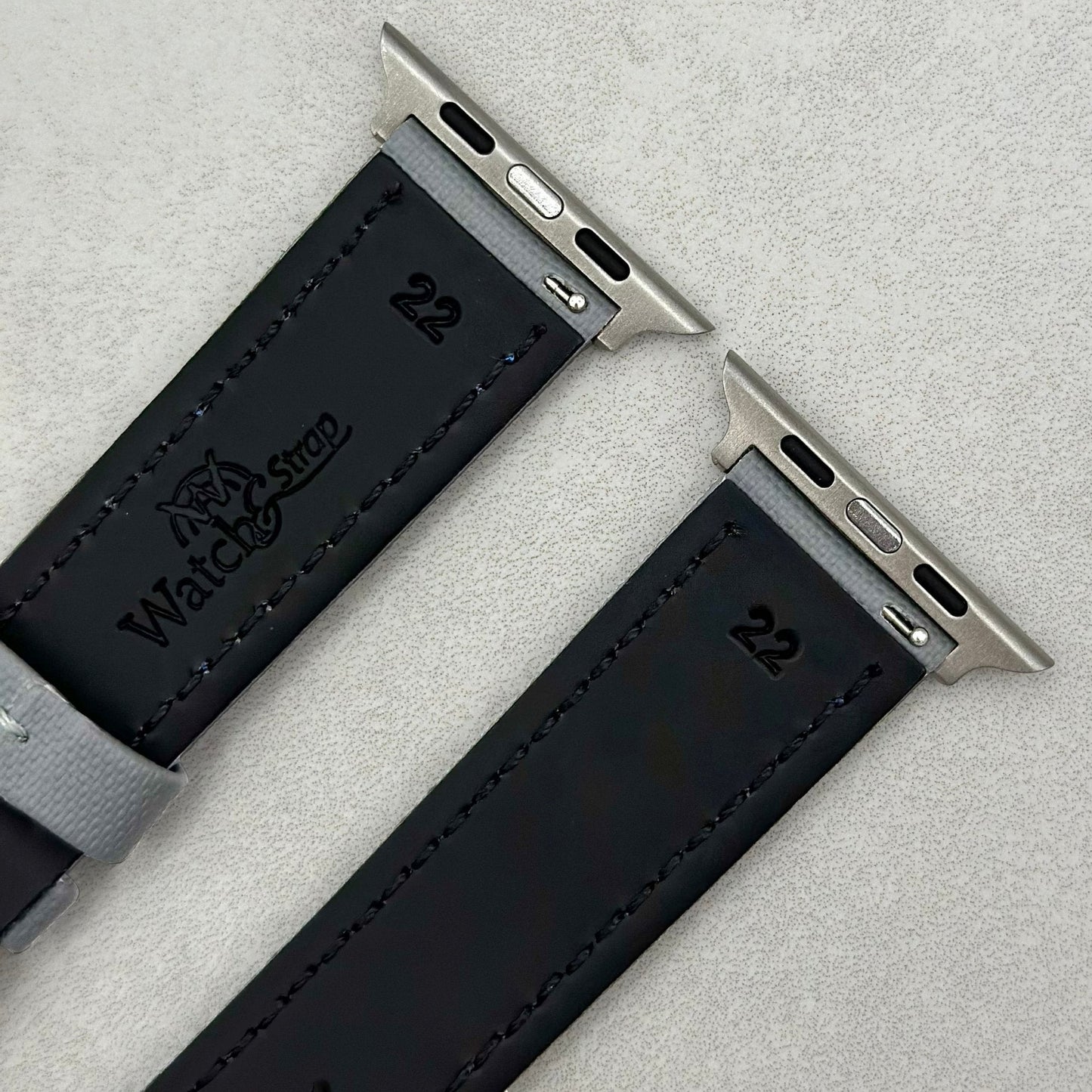 The Bermuda: Grey Sail Cloth Apple Watch Strap