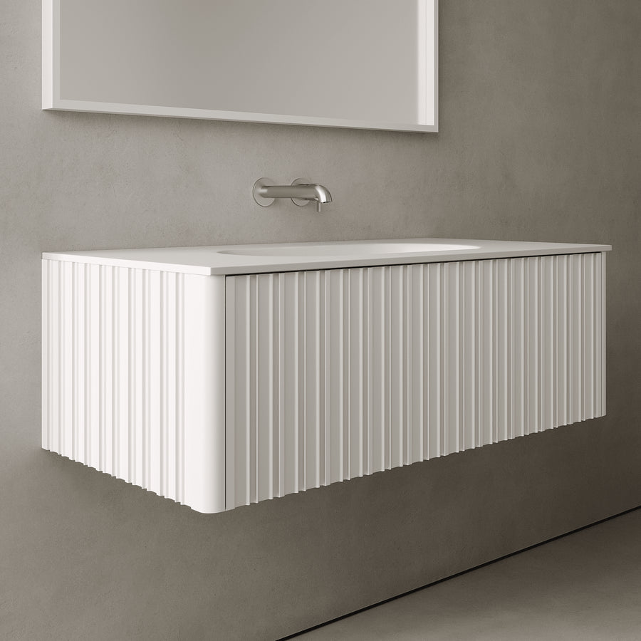 Esmont Snow White 1000mm Vanity Unit - Single Drawer with Single Basin